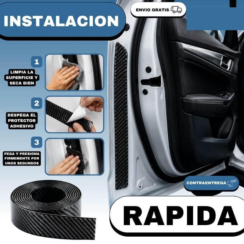 Cinta de Fibra de Carbono — Protector de Estribos Anti-Rayones 🚗