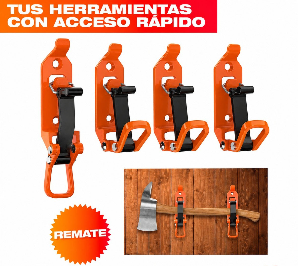 Set x4 Soportes de Liberación Rápida para Herramientas 🧰 — 2