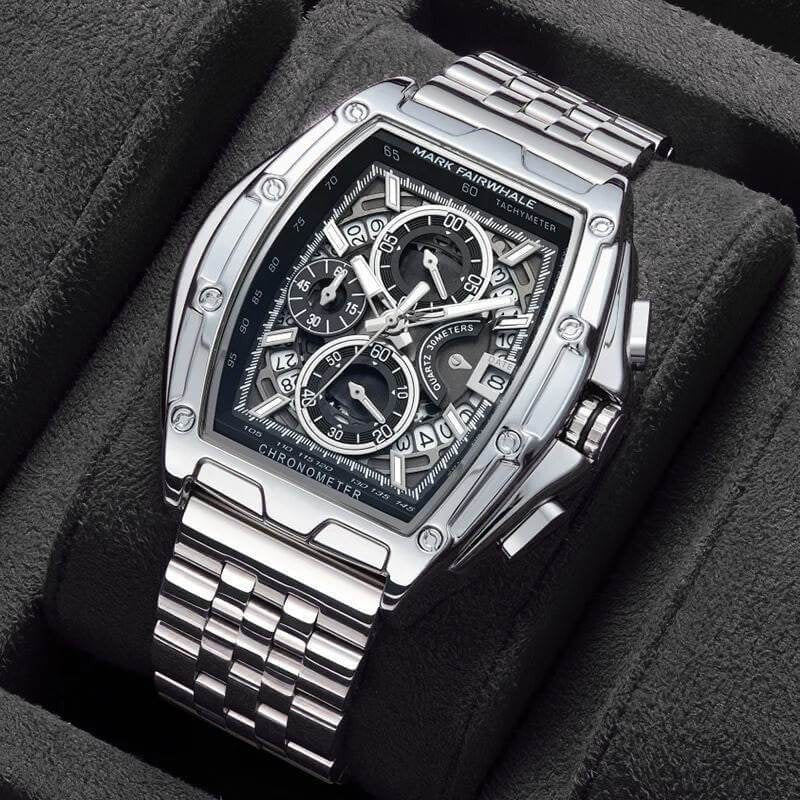 Reloj Cronógrafo de Acero Inoxidable — Sumergible 3ATM ⌚ 1