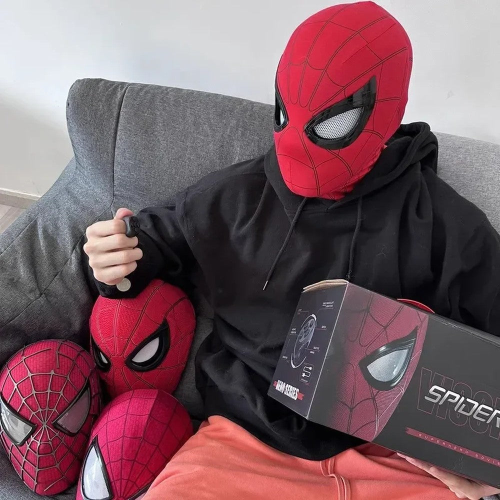 Máscara SpiderHero con Ojos LED Movibles — Control por Mentón 🕷️ — 3