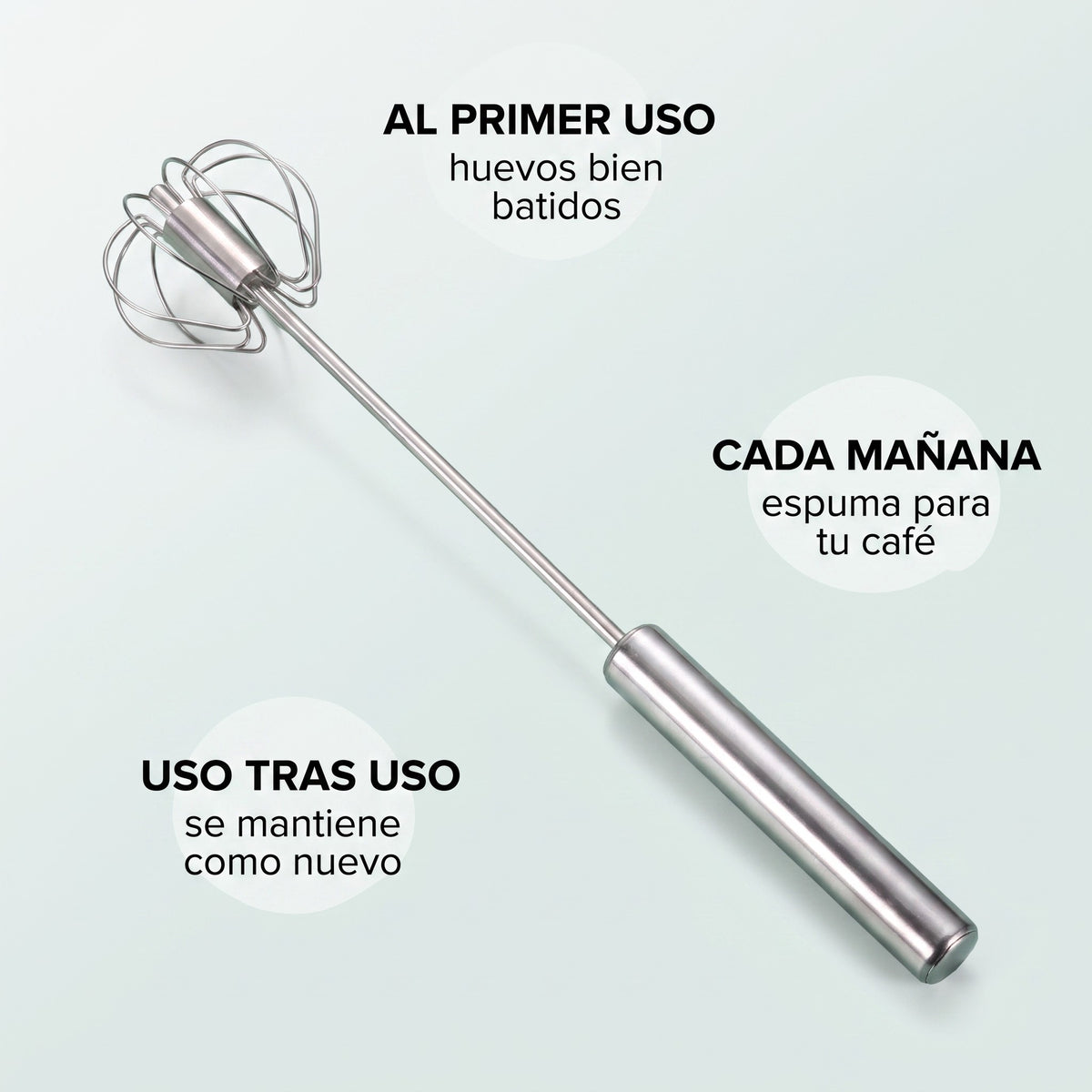 Batidor de Cocina de Acero Inoxidable — Bate Sin Esfuerzo (2x1) 🥚 3