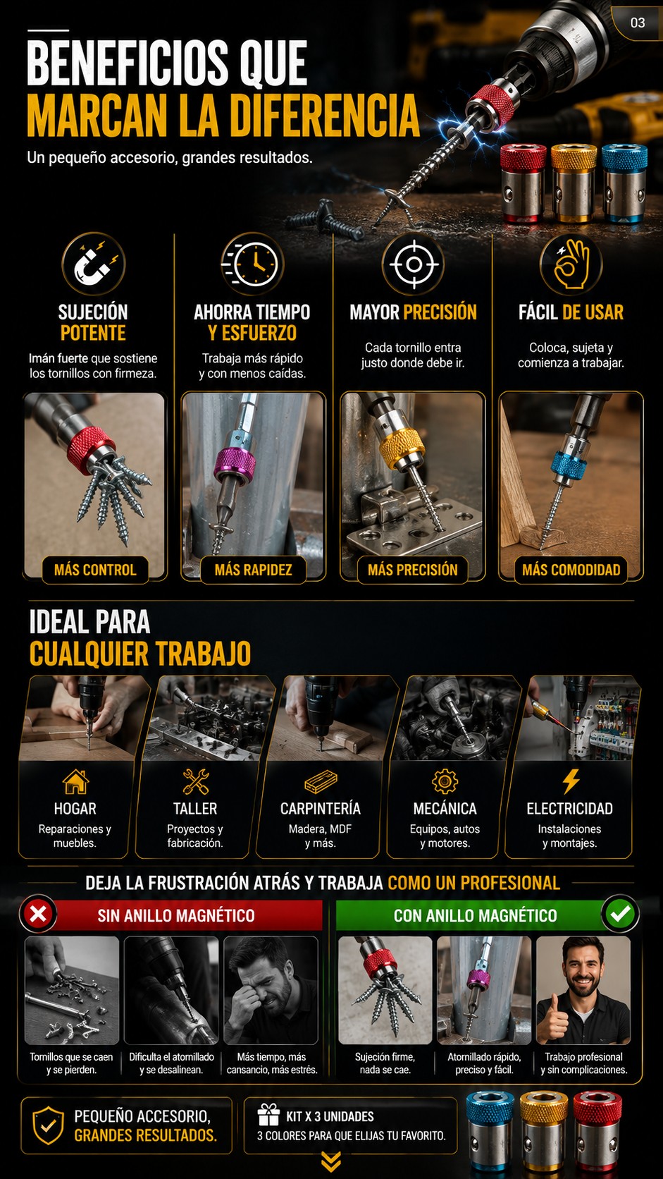 Anillo Magnético para Destornillador — Que No Se Te Caiga Ni Un Tornillo 🔩 6