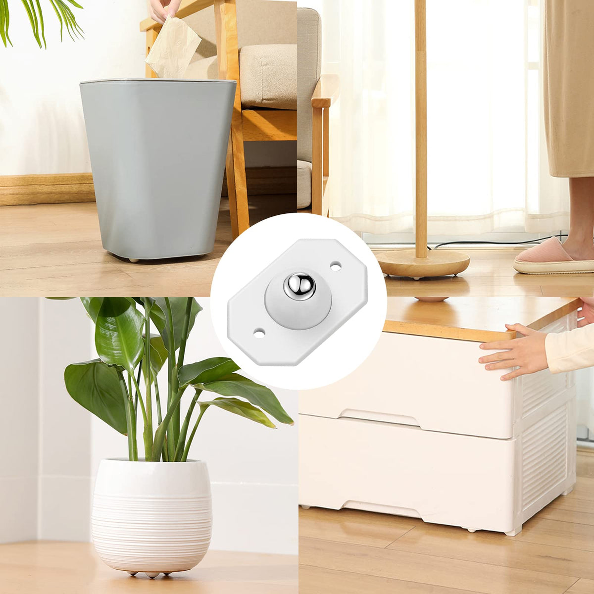 Mini Ruedas Giratorias 360° Autoadhesivas — Mové Todo Sin Esfuerzo