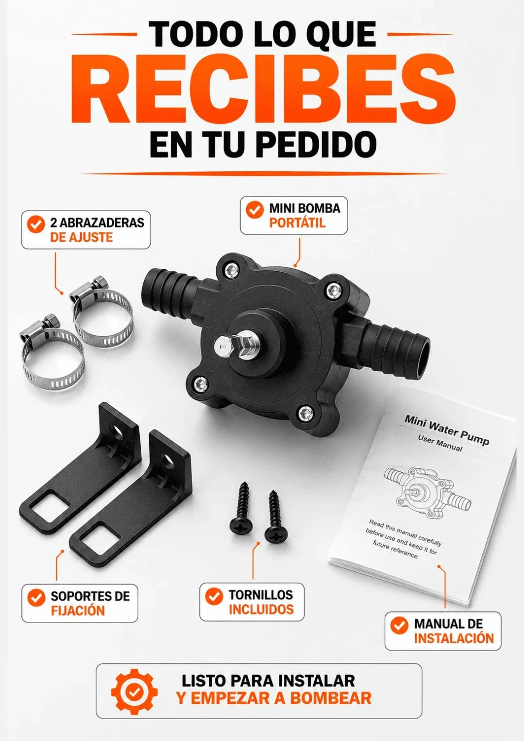 Mini Bomba de Agua Portátil para Taladro