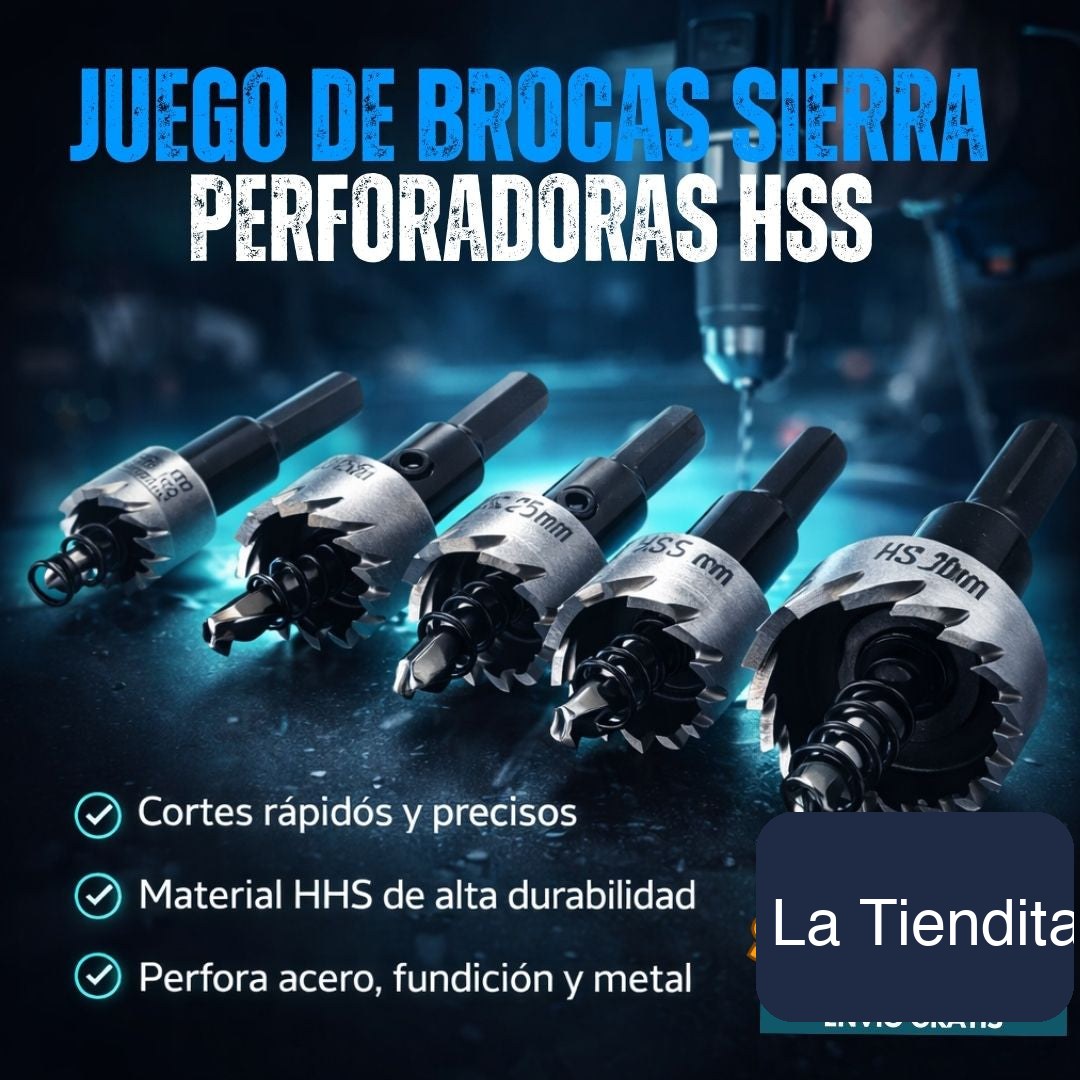Juego de Brocas Sierra HSS ⚙️ 5 Diámetros de 16 a 30 mm con Estuche — 1