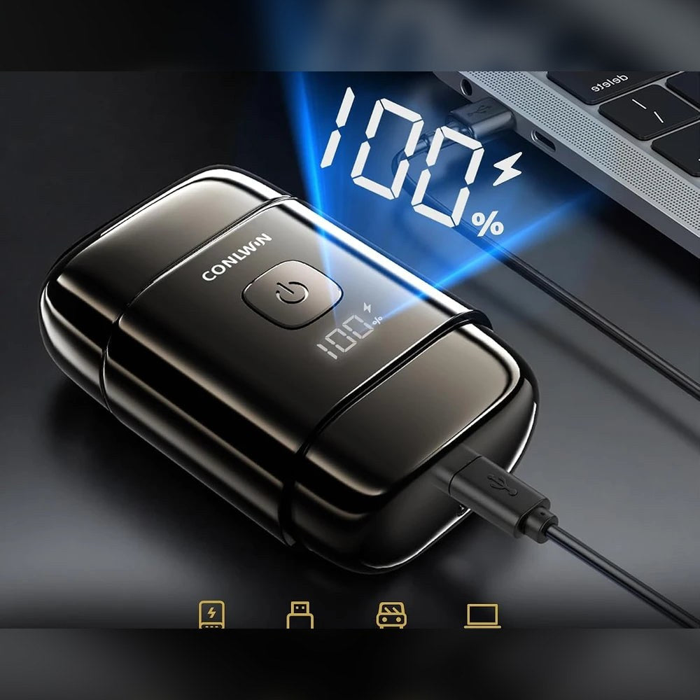 Afeitadora Eléctrica Portátil 🪒 Cabezal Flotante, Pantalla de Carga, USB-C — 4