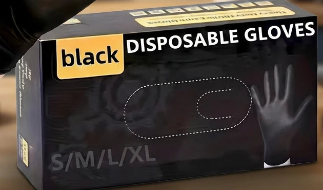 Guantes de Nitrilo Negro Texturizado — Caja x100 Unidades 🧤