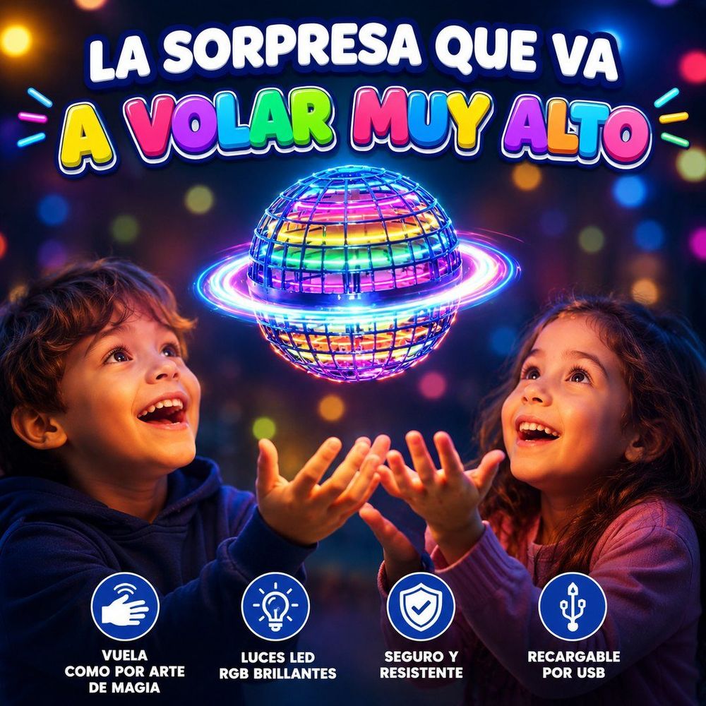 Pelota Voladora Spinner RGB — Vuelve a tu Mano, Luces LED ✨