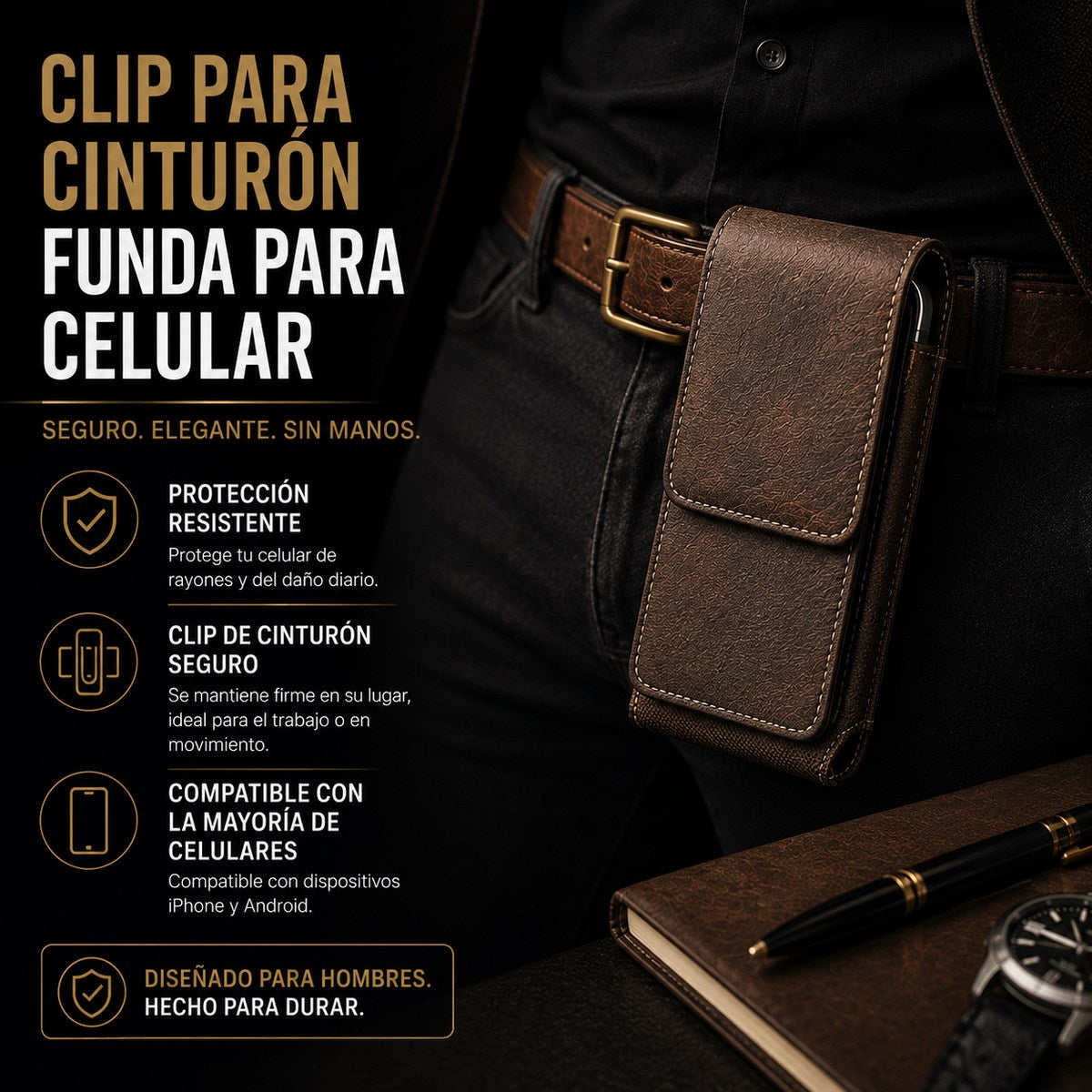 Estuche VANTOR para celular con clip de cinturón
